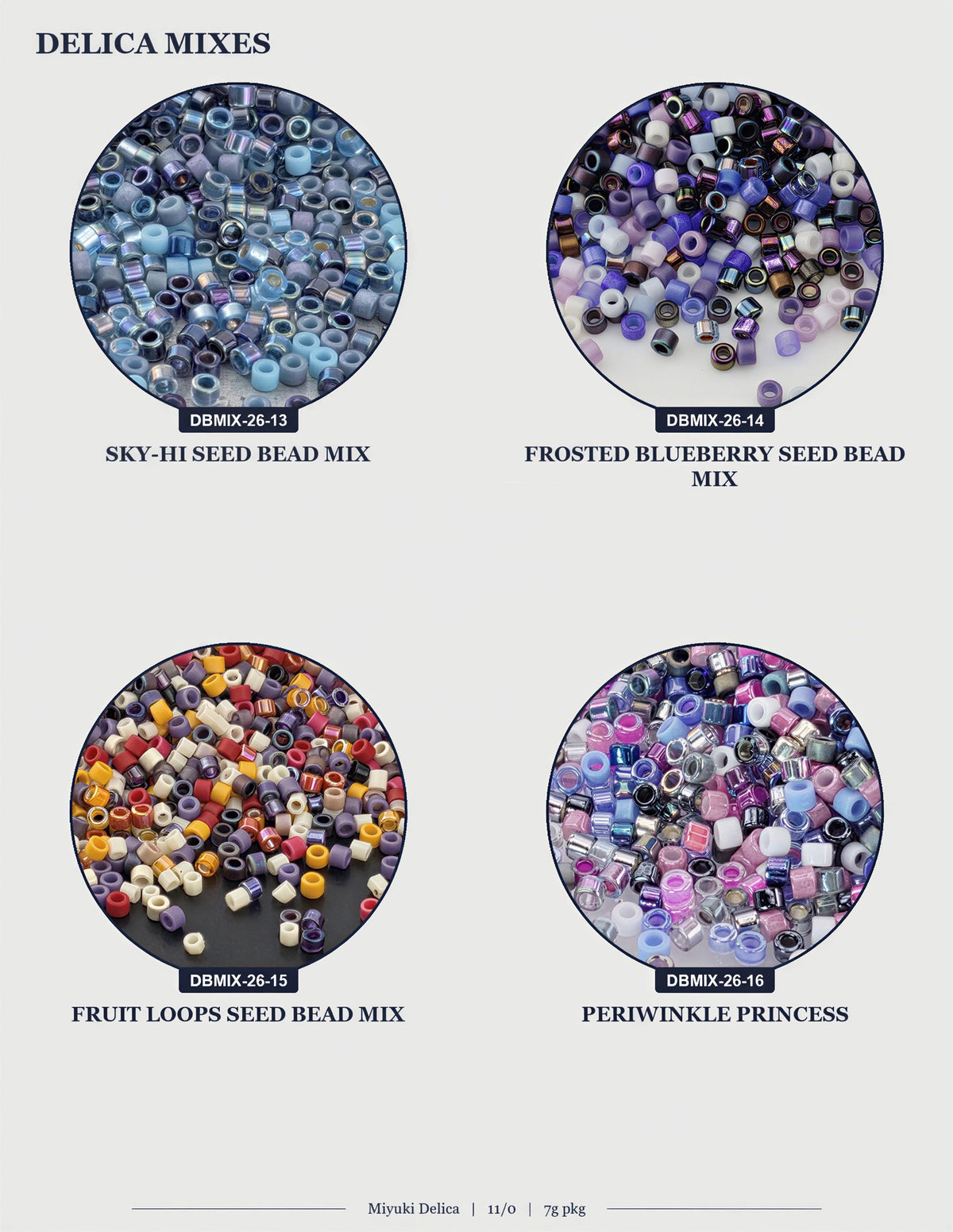 four different circular arrangements of beads, each with a unique color and pattern. The first arrangement is a collection of blue and purple beads, the second is a mix of blue and purple beads, the third is a mix of blue and purple beads, and the fourth is a mix of blue and purple beads.