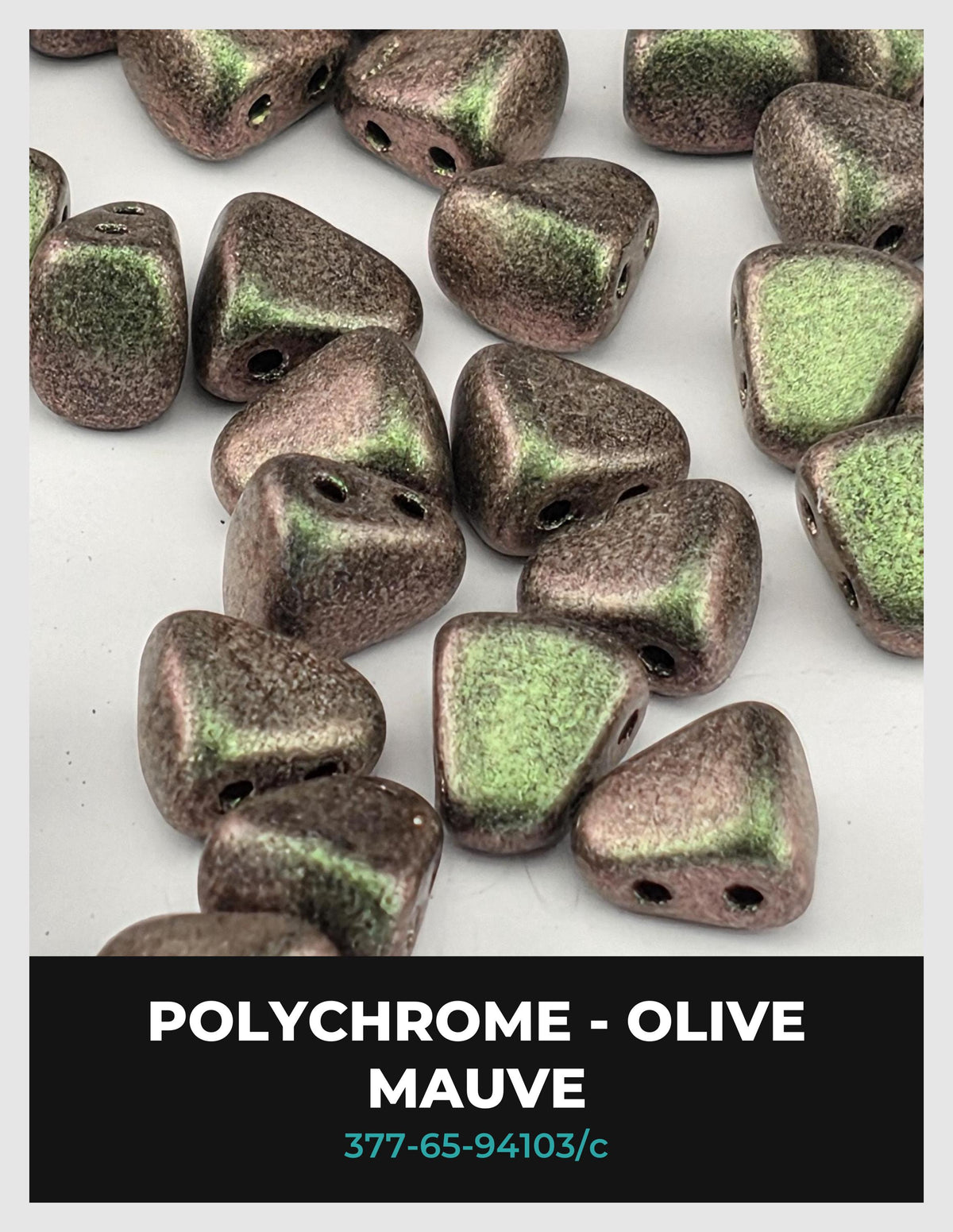 a collection of multicolored, textured beads or stones, likely made of a material like polychrome or olive.