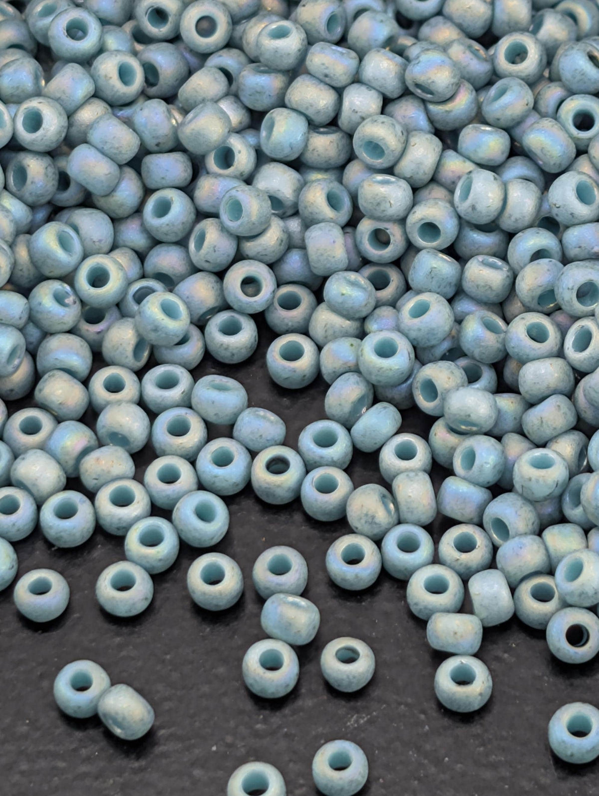 Semi Glazed Rainbow - Turquoise Size 11/0 Toho Round 2.5" tube