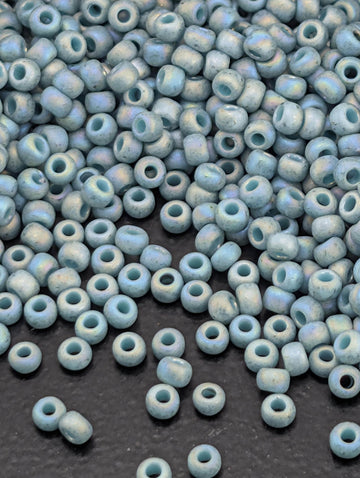 Semi Glazed Rainbow - Turquoise Size 11/0 Toho Round 2.5" tube