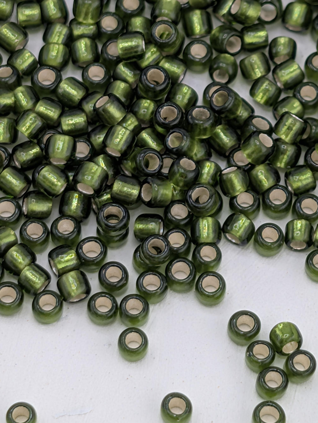 Frosted Olive Beads, Toho Seed | 11/0 Round Glass | 8g Pack
