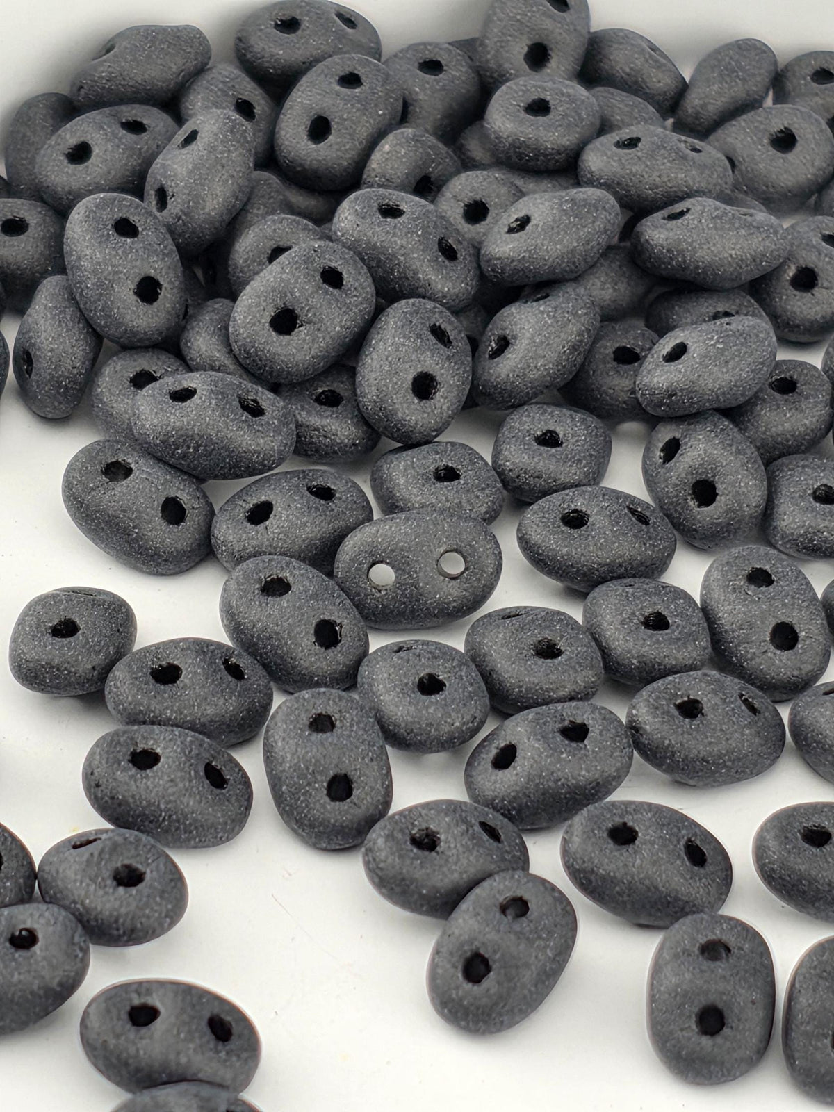 SuperDuo 5 x 2mm Matte Jet, Two Hole Beads | Glass Seed Beads | Bead Weaving Supply