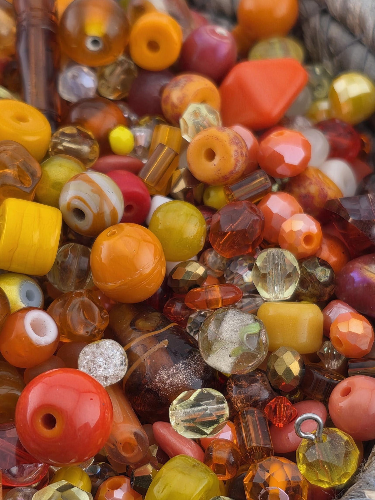 Jewelry Maker Glass Bead mix "Marmalade" Orange Yellow Mix (56g Craft Pack) | Jewelry Making Bracelet Supply | Learise Curated Mix