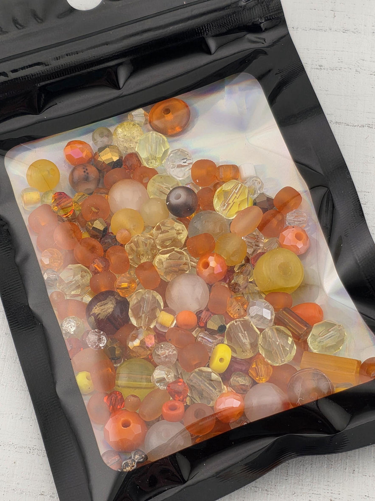 Jewelry Maker Glass Bead mix "Marmalade" Orange Yellow Mix (56g Craft Pack) | Jewelry Making Bracelet Supply | Learise Curated Mix