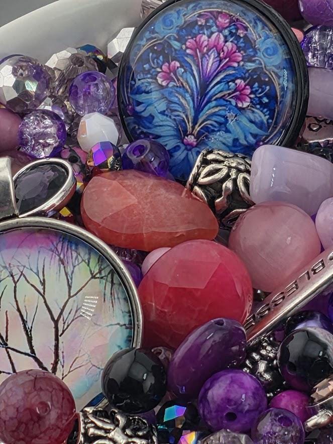 Bead Soup Mix, Mulberry & Rose Glass | DIY Jewelry Making | 2oz-6oz
