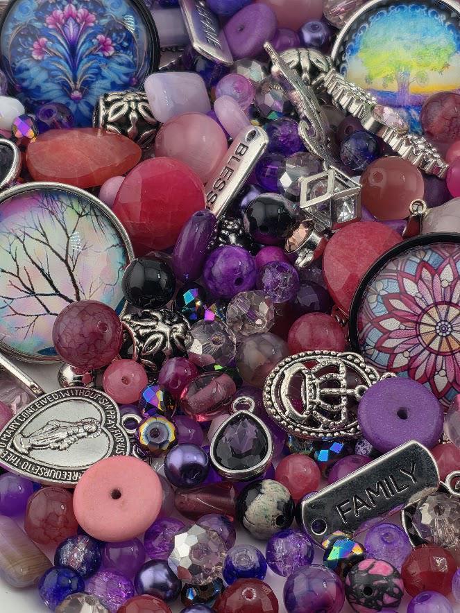 Bead Soup Mix, Mulberry & Rose Glass | DIY Jewelry Making | 2oz-6oz