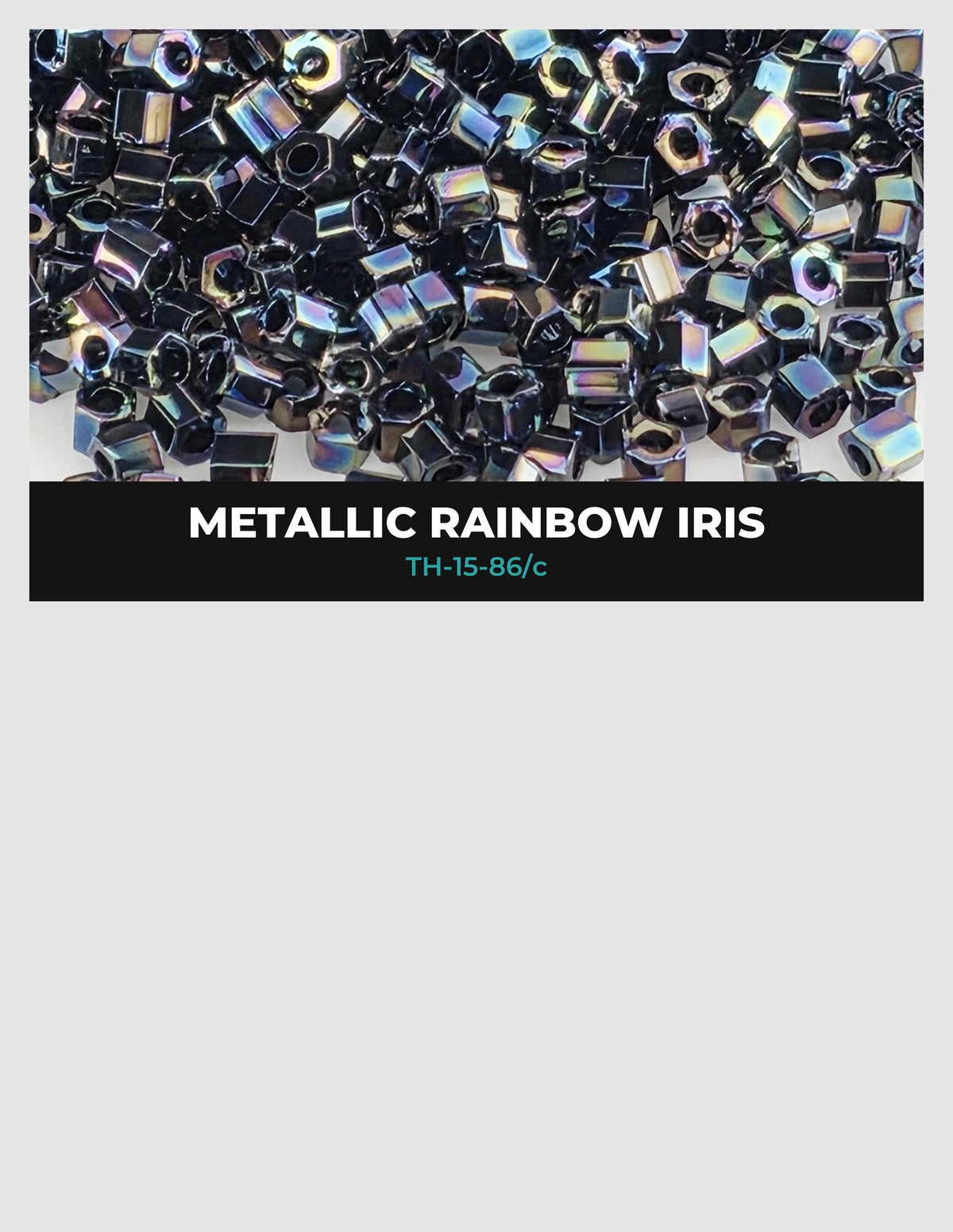 The image is a collage of various metallic rainbow iris objects, including nuts and bolts, arranged in a visually appealing manner.