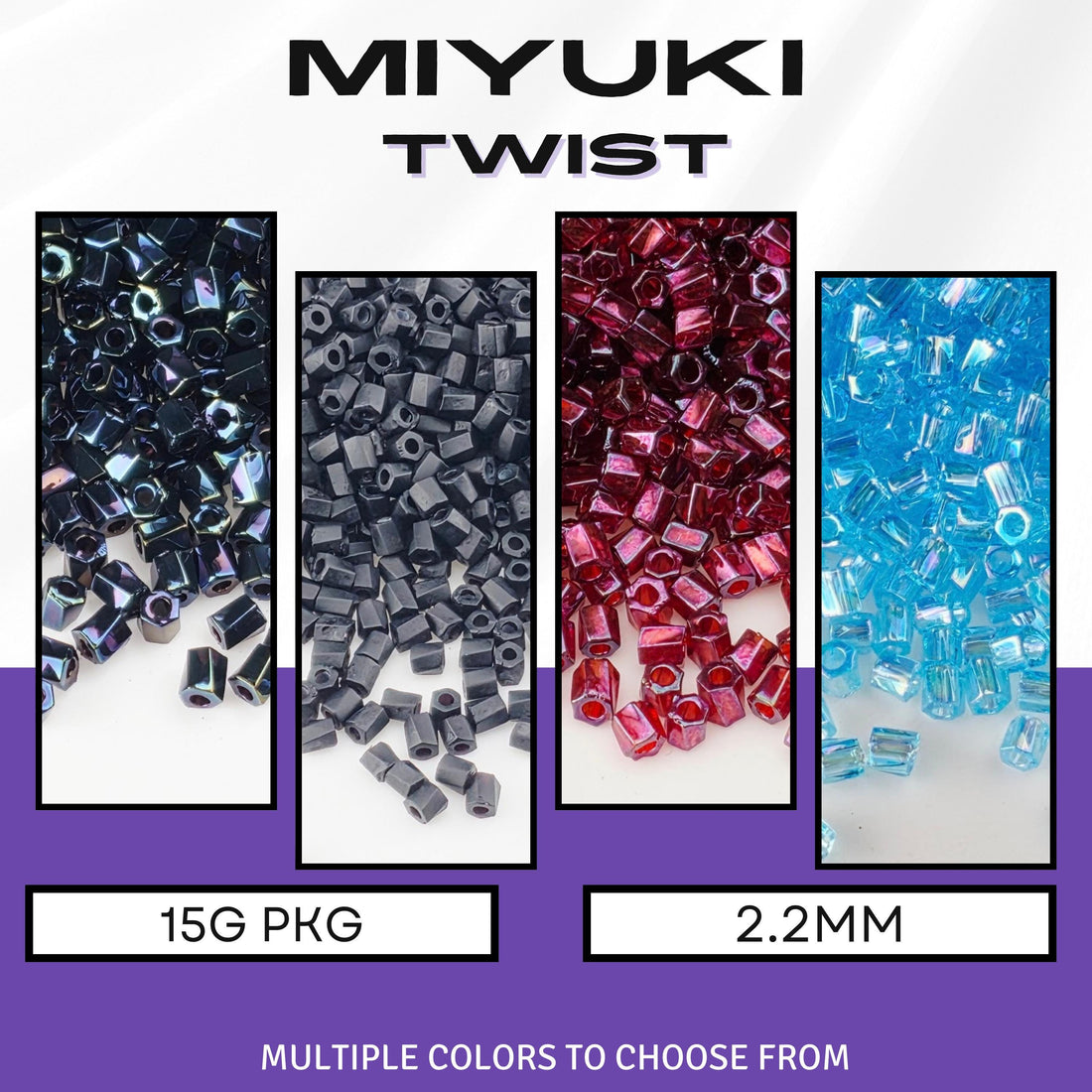 Miyuki Twist Bugle, 6mm Japanese Glass Beads | Peyote Stitch | 15g DIY Jewelry Supply