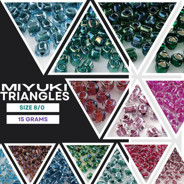 The image is a collage of various colorful beads, including glass beads in different shapes and sizes, arranged in a visually appealing manner.