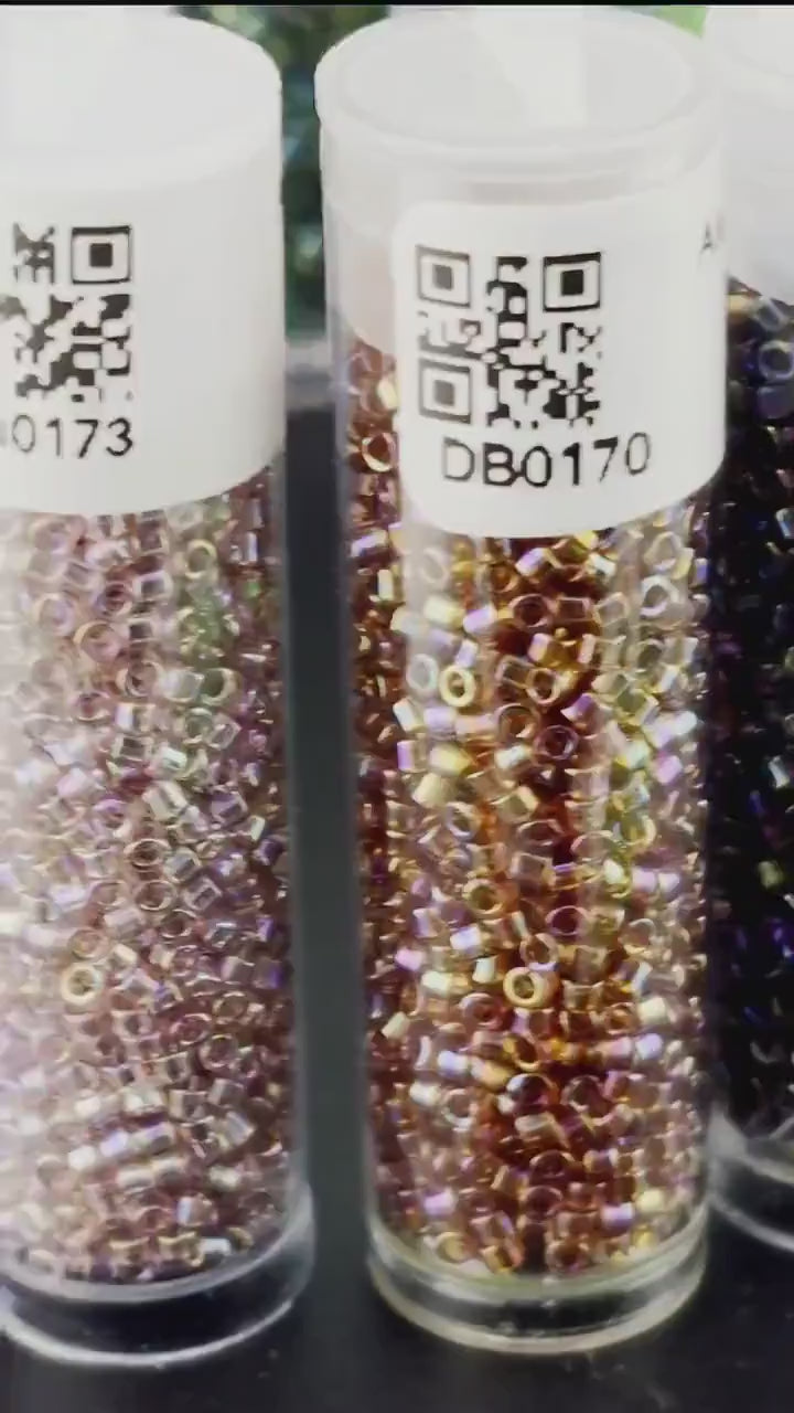 Miyuki Delica Beads, Light Topaz Translucent Inside Color Lined | 11/0 | 7g Pack