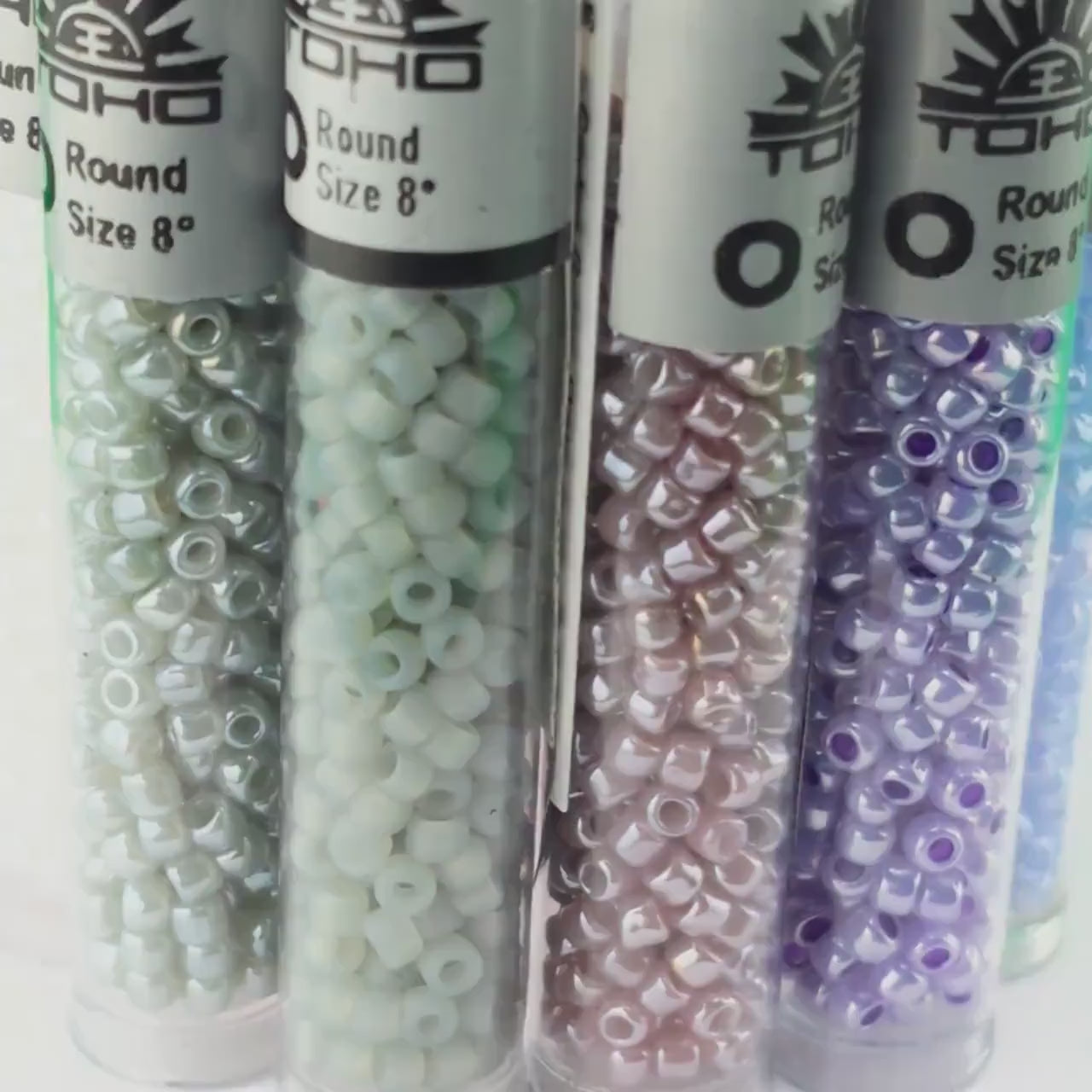 Ceylon Size 8 Toho Japanese Glass Seed Beads - 2.5" Tube