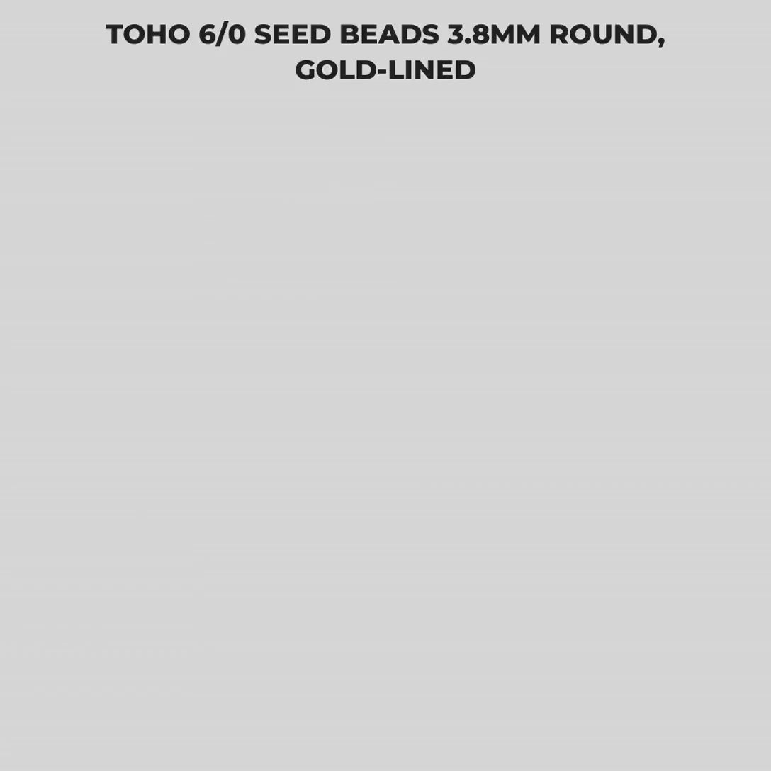Toho 6/0 Glass Seed Beads 3.8mm Round, Gold-Lined | Japanese Glass Tube | Choose Your Color