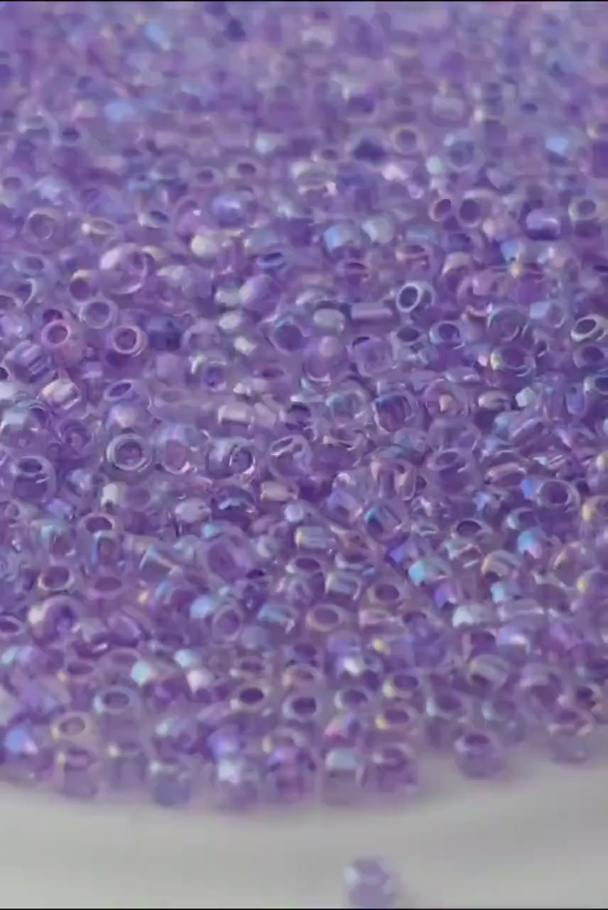 1860SB Transparent Inside Color lined  Rainbow Purple 11/0 Matsuno (MGB) Japanese Seed Beads For Jewelry Making and Crafts