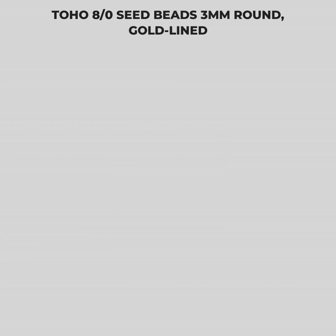 Toho 8/0 Glass Seed Beads 3mm Round, Gold-Lined | Japanese Glass Tube | Choose Your Color
