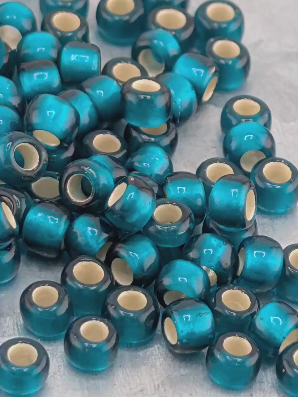 Toho Japanese Seed Beads: Frosted Teal Silver-Lined (Size 6/0, 2.5" Tube ~8-9g)