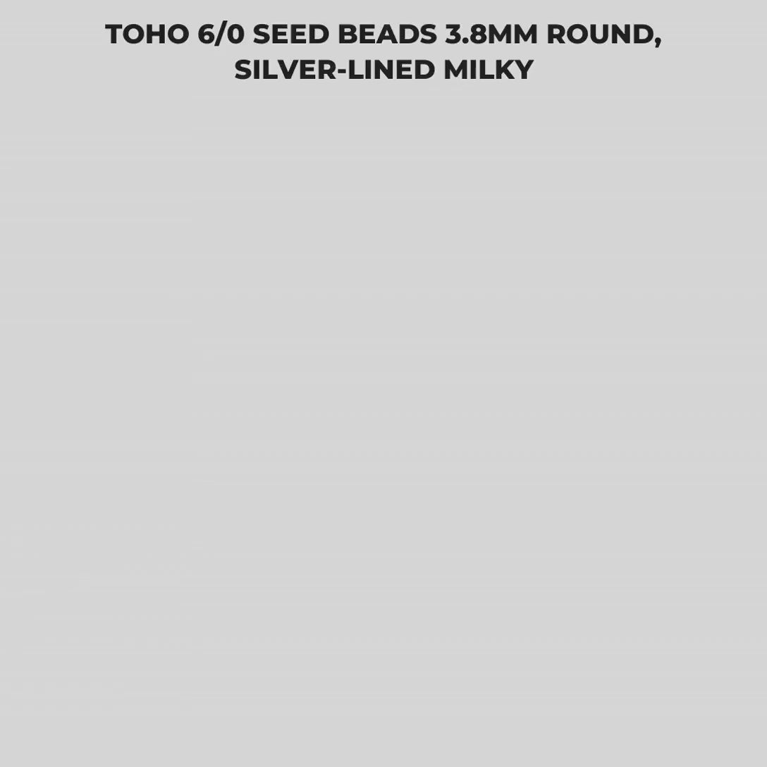 Toho 6/0 Glass Seed Beads 3.8mm Round, Silver-Lined Milky | Japanese Glass Tube | Choose Your Color