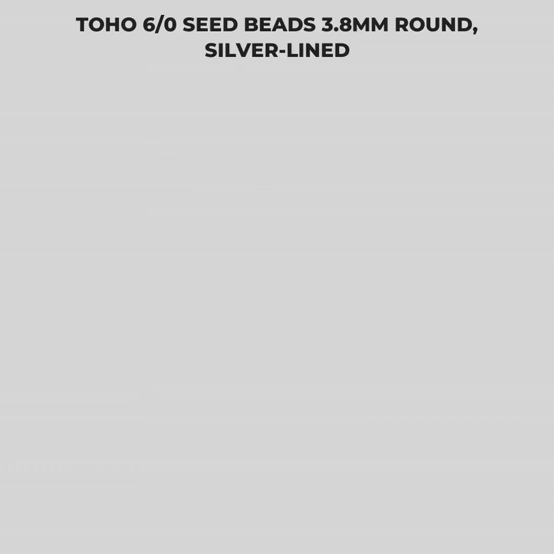 Toho 6/0 Glass Seed Beads 3.8mm Round, Silver-Lined | Japanese Glass Tube | Choose Your Color