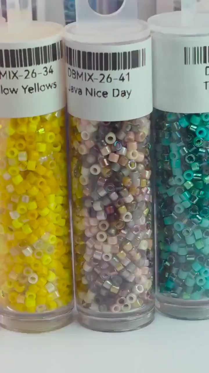 Miyuki Delica Beads, Monochromatic Mix | Size 11/0 Cylinder | 7g Japanese Glass
