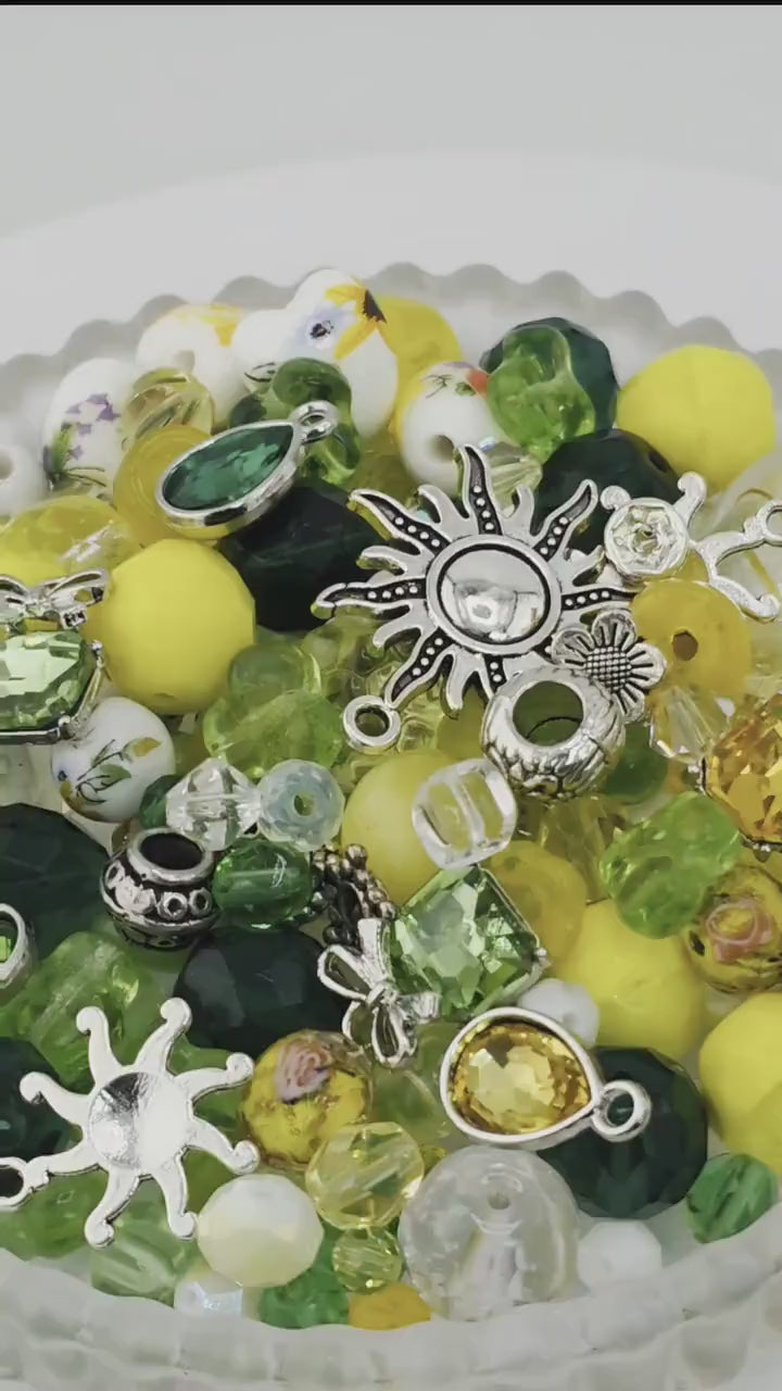 Sun of a Bead! Glass Bead Mix: Bold Jewel Tones with Playful Charms (2 oz)