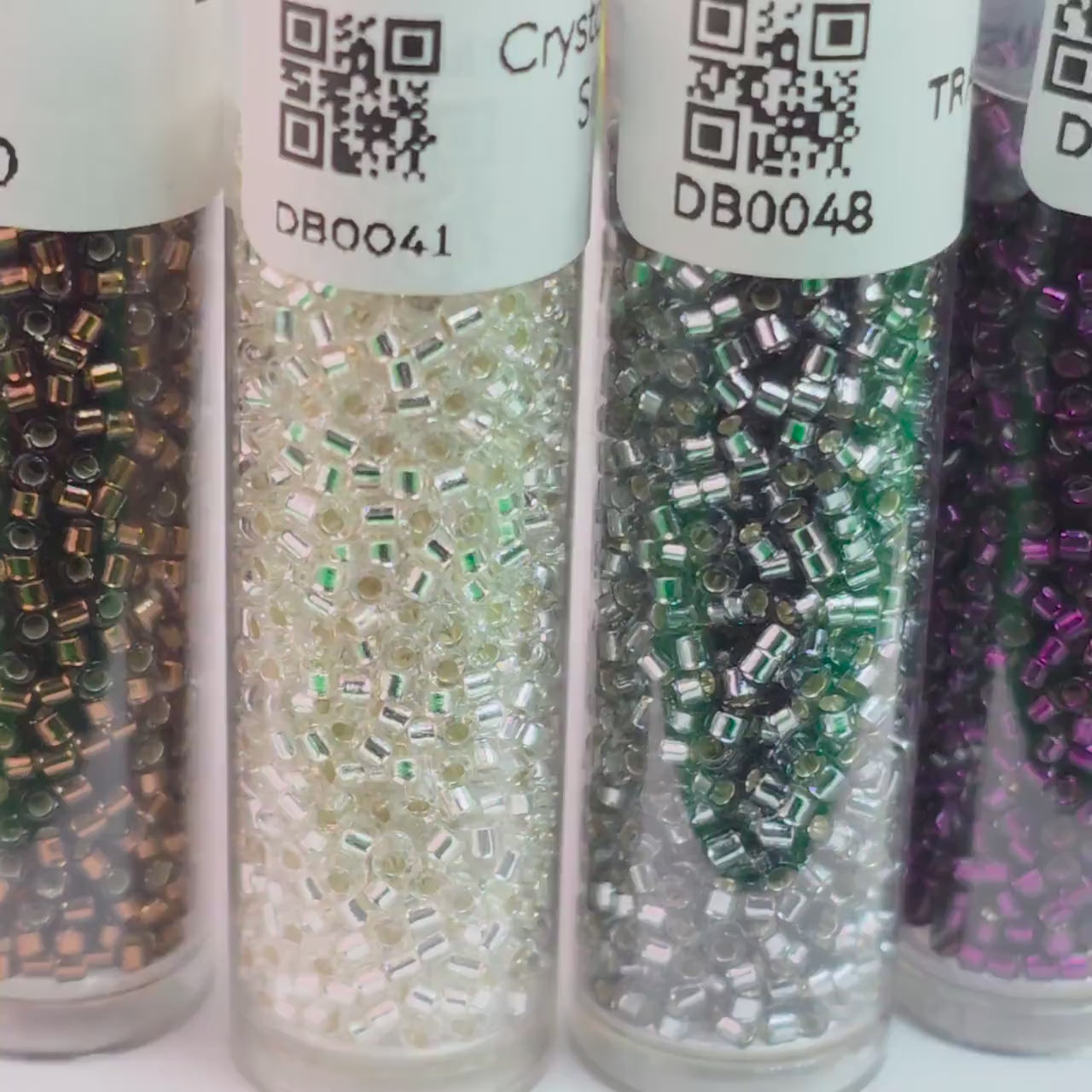 Miyuki Delica 11/0 Seed Beads 7g Tube - Transparent Silver Lined (T/SL) - Choice of 22 Colors or Full Collection - Japanese Cylinder Beads